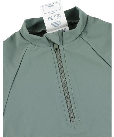Sterntaler UV Swim Shirt for Kids - Long Sleeve Rashguard 50+ Protection Zipper & Collar Unisex Eco-Friendly Swimwear - Ideal for Bathing Fun in Matt Green (Size 104) - Buy Online on GoSupps.com