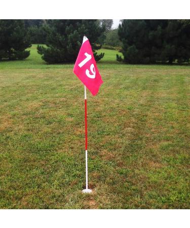 Tour Gear Portable Golf Flag with Cup  6-Foot Height Flagstick  Create Your Own 19th Hole Backyard Golf Practice Hole  White/Red - Buy Online on GoSupps.com