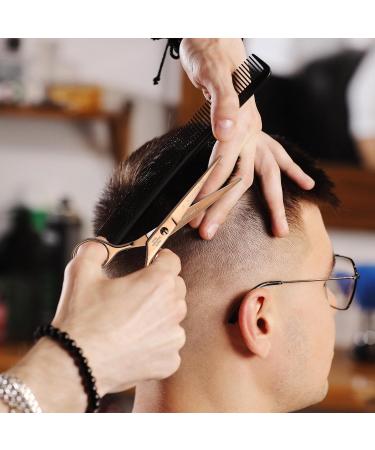 Five Star Solingen Gold-Line Offset Professional 6 Extra Sharp Rose Gold Hairdressing Scissors - Perfect for Men Women Salons & Kids - Rustproof & Ideal for Fine and Strong Hair - Buy Online on GoSupps.com