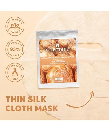 Orientana - Natural Silk Sheet Face Mask Snail Secretion & Collagen | Anti Ageing And Wrinkle Moisturiser | Acne Pigmentation Treatment | Hydrating Rejuvenating & Brightening - 1pc - Buy Online on GoSupps.com