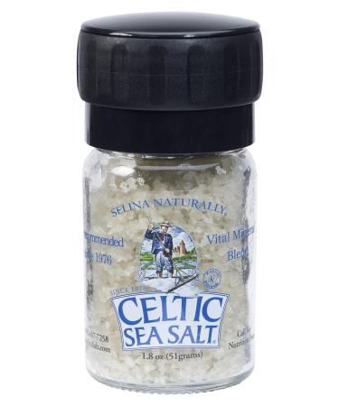 Celtic Sea Salt Light Grey Celtic Vital Mineral Blend  Mini Salt Grinder  1.8 oz (51 g)