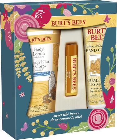 Burt's Bees Gifts 3 Skincare Products Sweet Like Honey Spring Set - Honey Lip Balm Milk and Honey Body Lotion & Honey Grapeseed Hand Cream - Buy Online on GoSupps.com