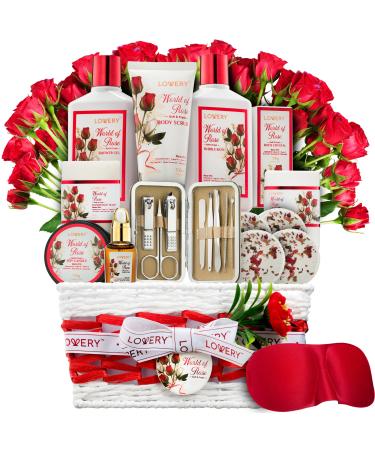Spa Gifts for Women, Bath and Body Gift Set, Red Rose Gift Basket, 35Piece Stress Relief Spa Kit, Thank You, Birthday, Mom, Christmas Gifts - Nail Care Kit, Body Scrub, Bubble Bath, Bath Bomb & More - Buy Online on GoSupps.com
