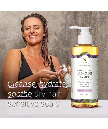 Tree to Tub Lavender Dry Hair Shampoo - Sensitive Scalp Hydrating Formula with Argan Oil & Aloe Vera | Moisturizing Sulfate Free Shampoo for Men & Women - 8.5 Fl Oz - Buy Online on GoSupps.com