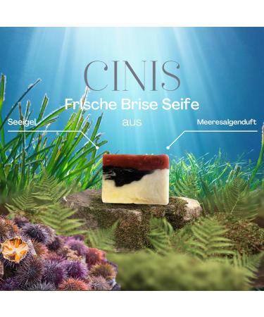 CINIS Fresh Breeze Soap from Sea Urchins and Sea Algae Fragrance - Handmade 100% Natural Soap for Daily Use with a Light Ozonic Aroma Reminiscent of a Sea Breeze - e100 g - Buy Online on GoSupps.com