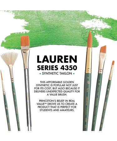 Princeton Artist Brush Co. Lauren Series 4350 Short Wash Size 1/2 Golden Synthetic Paintbrush - Buy Online on GoSupps.com