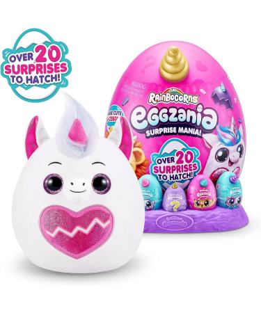 Rainbocorns Eggzania Surprise Mania - Mystic Elle Unicorn Plush with 20+ Surprises - 28 cm Collectible Stuffed Animal with Wearable Accessories - Buy Online on GoSupps.com