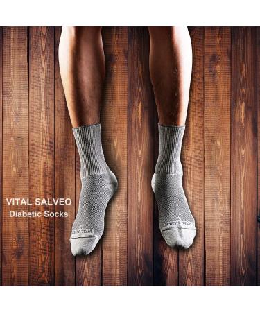Vital Salveo Soft Non-Binding Seamless Diabetic Socks - Crew Long (3 Pairs) - Buy Online on GoSupps.com