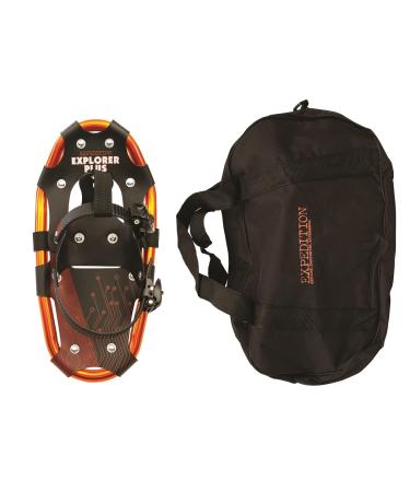 Explorer Plus Lightweight Aluminum Frame Snowshoes with Dual Ratchet Bindings, Nylon Heel Strap & XPE Ever-Flex Decking, Includes Waterproof Carry Bag, Available in Adult & Kids Sizes Snow Shoes Only 19" - Up to 120 lbs