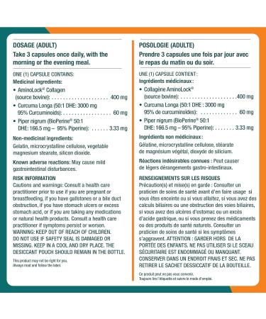 Genacol Turmeric Capsules with Curcumin Black Pepper Bioperine and Patented Collagen Peptides | Helps Reduce Joint Pain and Inflammation | Antioxidant Support | GENACOL Anti-Inflammatory 180 Capsules 180 count (Pack of 1) - Buy Online on GoSupps.com