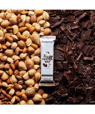 Foodspring Vegan Protein Bar 12 Pack - Chocolate Almond Herbal Formula Low Sugar High Protein - Buy Online on GoSupps.com