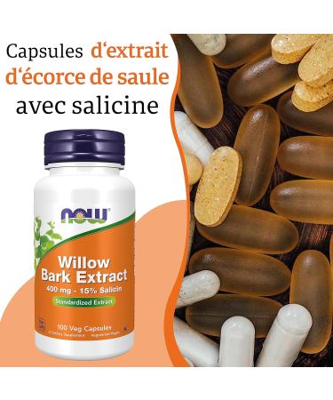 Now Foods Willow Bark Extract (Willow Bark Extract) 400mg 100 Vegan Soy Free Gluten Free Non-GMO - Buy Online on GoSupps.com