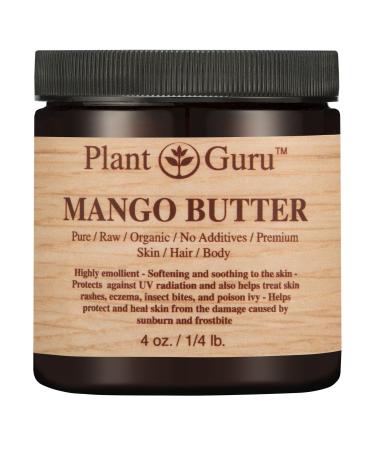 Raw Mango Butter 4 oz 100% Pure Natural Cold Pressed. Skin Body and Hair Moisturizer DIY Creams Balms Lotions Soaps.