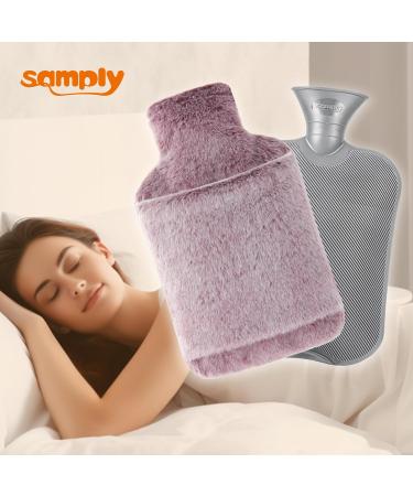 Buy Samply Hot Water Bottle with Soft Cover - 2L Purple | Ideal for Cold Nights - Perfect for Adults & Children - Buy Online on GoSupps.com