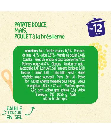 Bl dina - Bl dichef - Baby meals - Sweet Potato & Corn Puree with Brazilian Chicken - Inspired by the World - From 12 months - - Buy Online on GoSupps.com