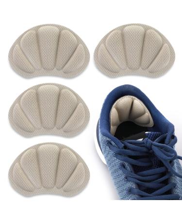 2 Pair Heel Grips Shoes Pads for Shoes Too Big Self-Adhesive Foot Cushions Pads for Women Men Thick Shoe Inserts Back Insoles Anti Blister Shoe Liners Heel Protectors Nude