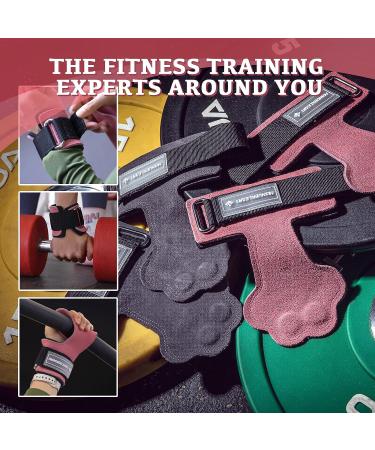 MANUEKLEAR Weight Lifting Wrist Wraps & Straps - Leather Hooks, Grips, Pads for Men & Women - Ideal for Deadlifts, Pull-ups, Powerlifting - Cat-Pink - Buy Online on GoSupps.com