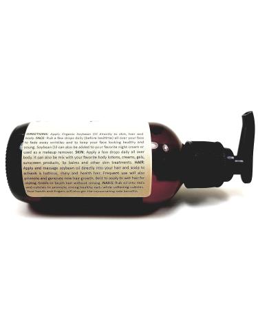Pure Natural Soybean Oil for Face Hair Body and Nails. Cold Pressed 100% Natural No Additives. A Proven Natural Moisturizer. 4oz Amber Glass Pump Bottle - Buy Online on GoSupps.com