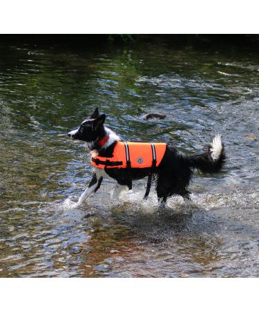Vivaglory Ripstop Dog Rescue Vest for Small & Medium Dogs | Enhanced Buoyancy & Visibility | Neon Orange | Chest 43-53cm - Buy Online on GoSupps.com
