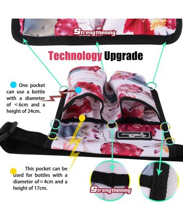 Massage Bottle Bag | Holster for Massage Therapists | Massage Lotion & Oil Holder | Flower Color (9d2KD-Hua) - Shop Internationally - Buy Online on GoSupps.com