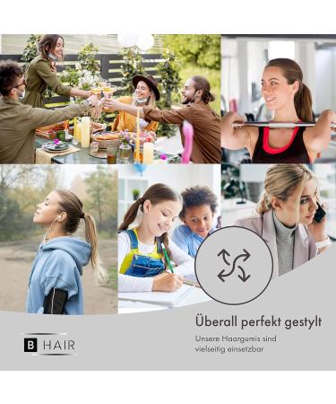 Buy B Hair Black Elastic Hair Ties | 50 Metal-Free Bands for Women Men Girls & Boys | Versatile 4mm Thick 4.5cm Diameter Hair Accessories - Buy Online on GoSupps.com