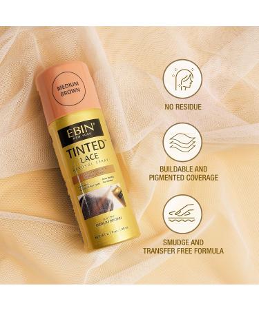 EBIN NEW YORK TInted Lace Spray - Darkest Brown 2.7oz/ 80ml Quick dry Water Resistant No Residue High pigmentation Even Spray Matching Skin Tone Natural Look Tinted Spray for Wig 2.7 Fl Oz (Pack of 1) Darkest Brown - Buy Online on GoSupps.com