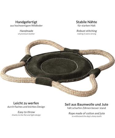 Sniffing Friends Dog Toy - Bella Leather Frisbee with Rope for Dogs - Ideal Throwing Toy for Playtime - Buy Online on GoSupps.com