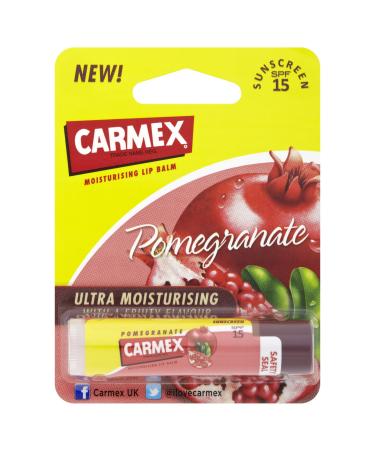 Carmex POMEGRANATE Ultra Moisturising Lip Balm SPF15 For Dry Cracked Lips 4.25g