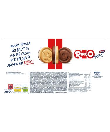 3X Pavesi Biscuits Ringo 330g with Vanilla Cream 6 Snack Cookies bar of Chocolate 3 pieces - Buy Online on GoSupps.com