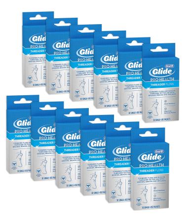 Glide Threader Floss 30 Single-Use Packets each (Value Pack of 12)