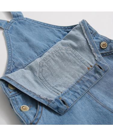 KIDSCOOL SPACE Baby Girl Boy Jean Overalls | Toddler Denim Shortall 3-4 Years Blue-2033 - Buy Online on GoSupps.com