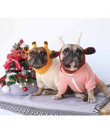 iChoue French Bulldog Frenchie Hoodie for Small Dogs - Pink Sweater Clothing for Pug, Boston Terrier, Bully, Pitbull, Corgi - Puppy Apparel - Buy Online on GoSupps.com