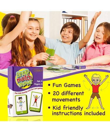 Covelico Kids Exercise Card Games - Fun Workout Equipment for Children | Play Snap, Memory, Matching, and Go Fish | Kids Action Cards for Active Play - Buy Online on GoSupps.com