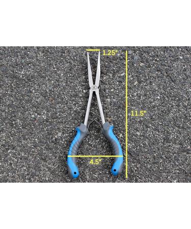 JC 11 Long Nose Fishing Pliers | Stainless Steel Hook Remover Tool with Spring-Assisted Handle - Buy Online on GoSupps.com