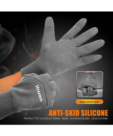Winter Waterproof Thermal Gloves - Unisex Touch Screen Cold Weather Gloves for Workout, Running, Cycling - Grey, X-Large - Buy Online on GoSupps.com