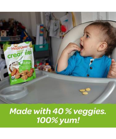 Happy Family Organics Organic Creamies - Freeze-Dried Veggie & Fruit Snacks with Coconut Milk | Apple, Spinach, Pea & Kiwi 1 oz - Buy Online on GoSupps.com