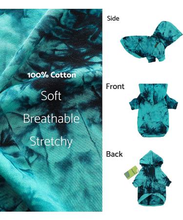Fitwarm Tie Dye Dog Hoodie Sweatshirt with Pocket - Azure Blue - Buy Online on GoSupps.com