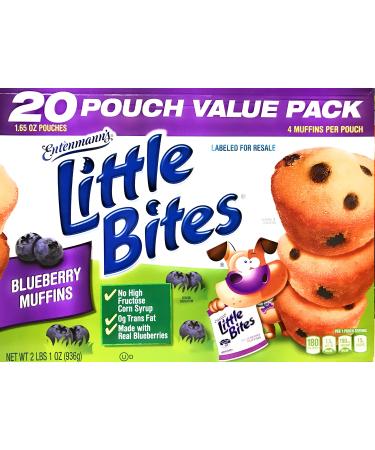 Entenmann's  Little Bites  Blueberry Muffins  2 LBS 1 OZ  936g  20 Pouches 80 Muffins Delicious  Yummy Tasty  1 Box