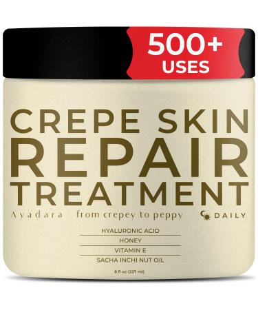 Crepey Skin Repair Treatment | Hyaluronic Acid Skin Firming & Tightening Lotion for Sagging Neck, Arms, Chest, & Legs | Anti-Aging & Anti-Wrinkle Cream & Stretch Marks Remover | 500+ Uses by Ayadara