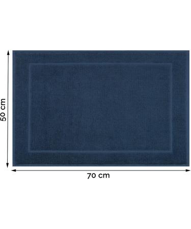 Custom Bath Templates 50x70 cm Soft Strong Suction Swimmats & Hotel Quality Dark Blue Bathrobes Washable & Underfloor Heating Compatible - Buy Online on GoSupps.com