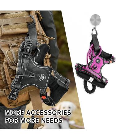 Nestroad Large Dog Harness & Leash Set - Rose Red | Adjustable Size L (Neck 38-48cm Breast 48-74cm) | Includes Car Seat Belt for Large Dogs - Buy Online on GoSupps.com