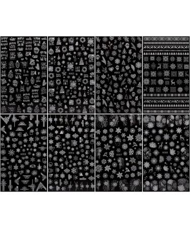 JMEOWIO Christmas Glitter Nail Art Stickers - 8 Sheets Snowflake Xmas Winter Holiday Design - Buy Online on GoSupps.com