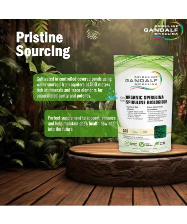 Gandalf Certified Organic Spirulina Powder Ultra Pure Blue-Green Algae Certified 3rd Party Tested Canada s Most Trusted Brand Vegan - 300g - Buy Online on GoSupps.com