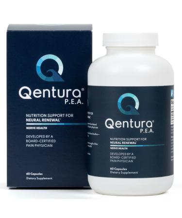 Qentura Pea. Palmitoylethanolamide (Micronized). Pain MD Developed. 600mg Dose Used in Clinical Studies. Natural Nerve Supplement. Nerve Health and Pain Support. 60 Capsules.