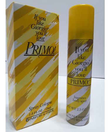 Primo By Parfums De Coeur For Women. Cologne Spray 1.8-Ounce and Fragrance Deodorant Body spray 2.5 Oz bundle