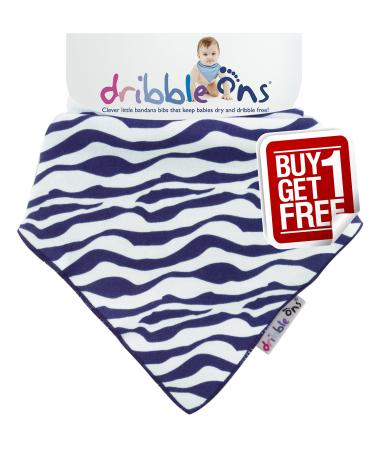 Dribble Ons Bib (0-24 Months) - Blue Zebra Stripes