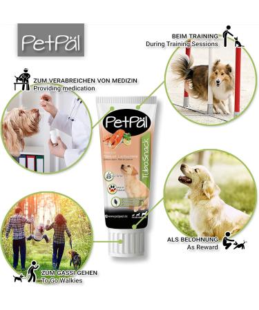 Petp l Dog Salmon Cream Tubosnack - Grain-Free Sugar-Free Treats with Omega Fatty Acids - Healthy Snacks for Puppies & Dogs - 3x75g Premium German Dog Treats - Buy Online on GoSupps.com