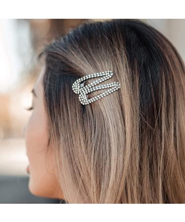 Kitsch Hematite Rhinestone Snap Clips - Set of 2 | Trendy Hair Accessories - Buy Online on GoSupps.com