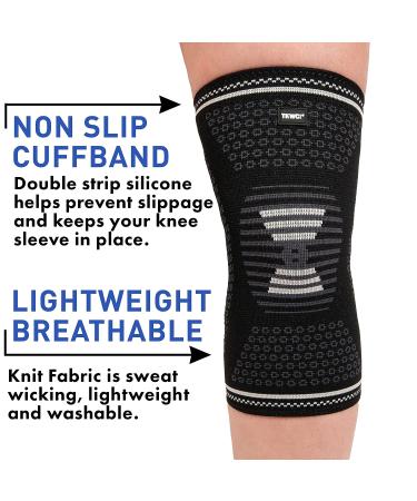 TKWC Knee Brace Compression Sleeve for Men & Women - Support for Running, Weightlifting, Basketball - Meniscus Tear, ACL, Arthritis, Knee Pain Relief - Large - Buy Online on GoSupps.com