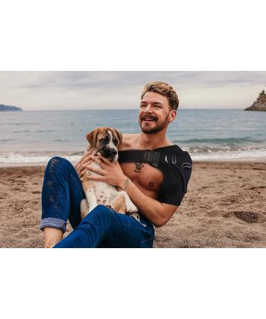 Dr. Arthritis Shoulder Support Brace with Handbook - Black | Doctor Developed Shoulder Strap for Pain Relief - Buy Online on GoSupps.com